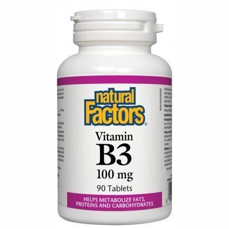 Natural factors - vit, b3 100mg - 90 tabs Supply