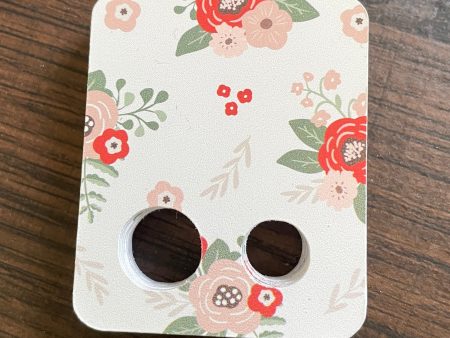 Floss Keepers Tags Drops - Pink and Red Floral with Cream Background Hot on Sale