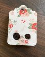 Floss Keepers Tags Drops - Pink and Red Floral with Cream Background Hot on Sale