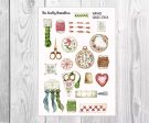 Vintage Cross Stitch Sticker Sheet for planners and  or Scrapbooks - Small Size Supply