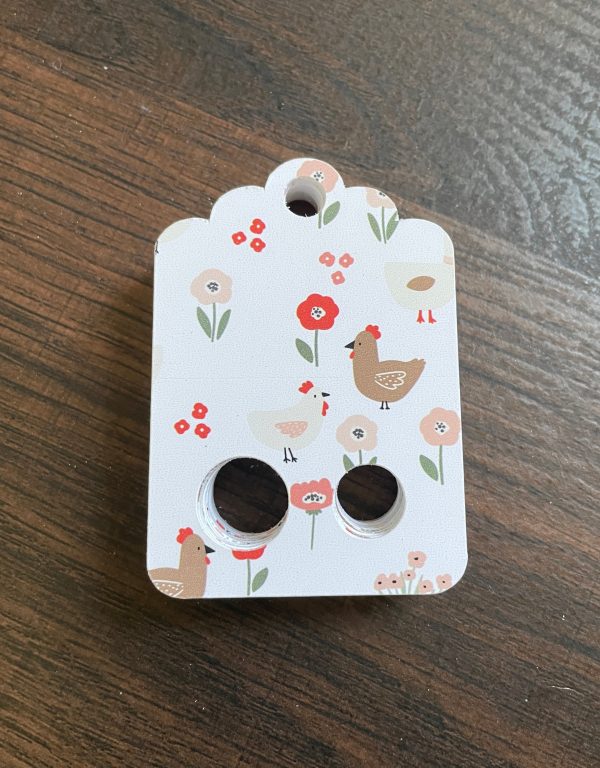 Floss Keepers Tags Drops - Floral Chicken with Cream Background Online Sale