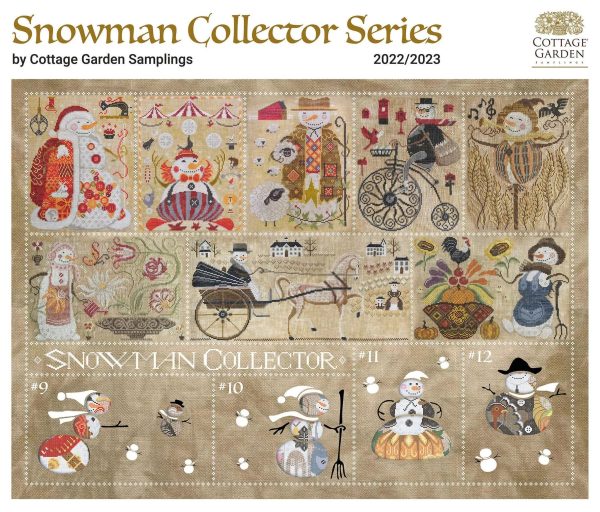 The Farmer #8-  The Snowman Collector s Series 2022-2023 - Cottage Garden Samplings - Cross Stitch Pattern on Sale