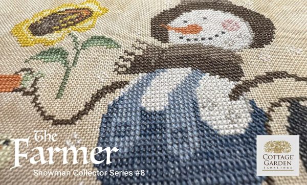 The Farmer #8-  The Snowman Collector s Series 2022-2023 - Cottage Garden Samplings - Cross Stitch Pattern on Sale