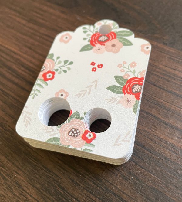 Floss Keepers Tags Drops - Pink and Red Floral with Cream Background Hot on Sale