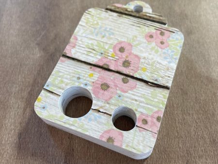 Floss Keepers Tags -  Vintage Wood with Pink Flowers For Cheap