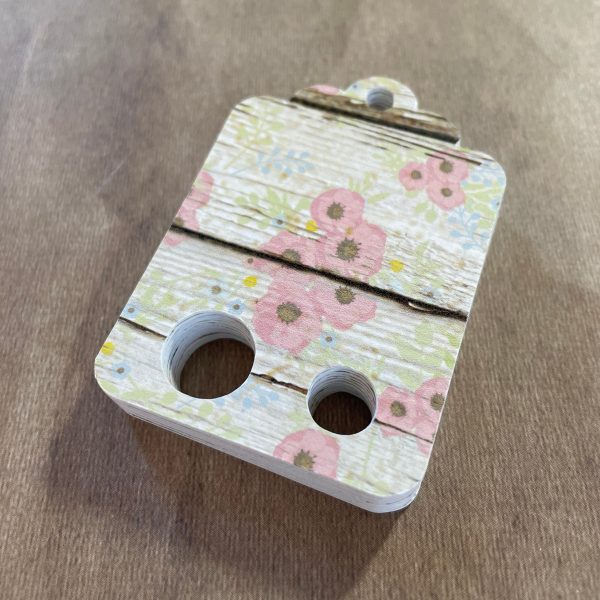 Floss Keepers Tags -  Vintage Wood with Pink Flowers For Cheap