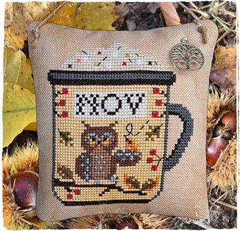 November Months in a Mug - Fairy Wool in the Wood - Cross Stitch Pattern For Sale