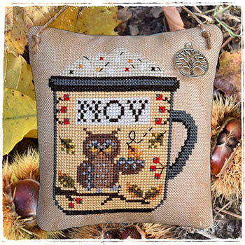 November Months in a Mug - Fairy Wool in the Wood - Cross Stitch Pattern For Sale