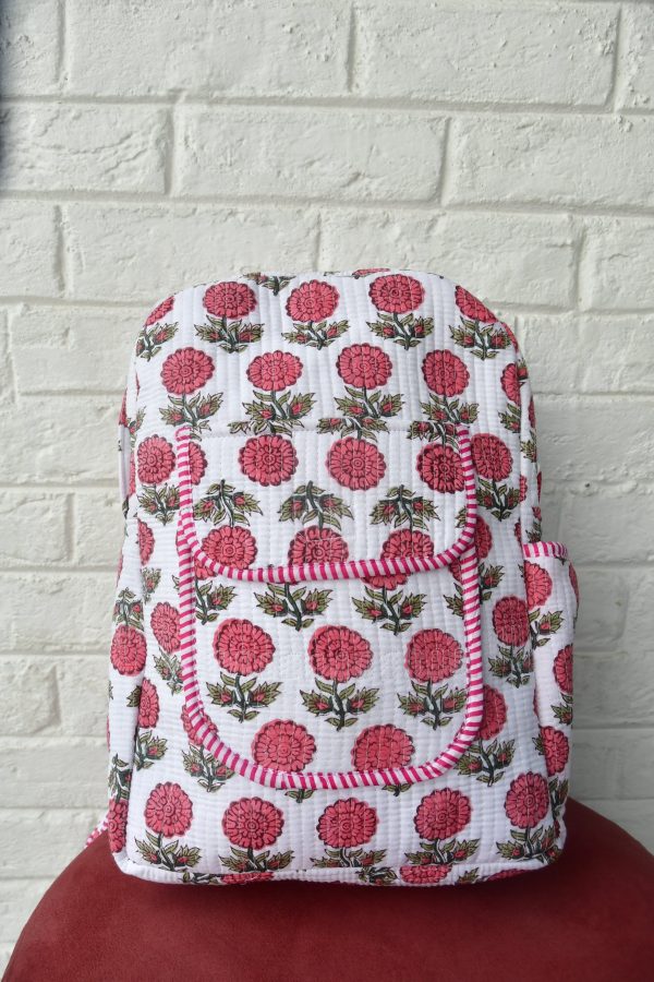 Pink Floral Buti Backpack Cheap