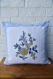 Royal blue with marigold waffle cotton HandBlock cushion cover on Sale