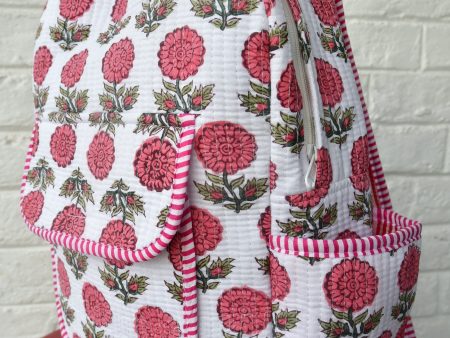 Pink Floral Buti Backpack Cheap