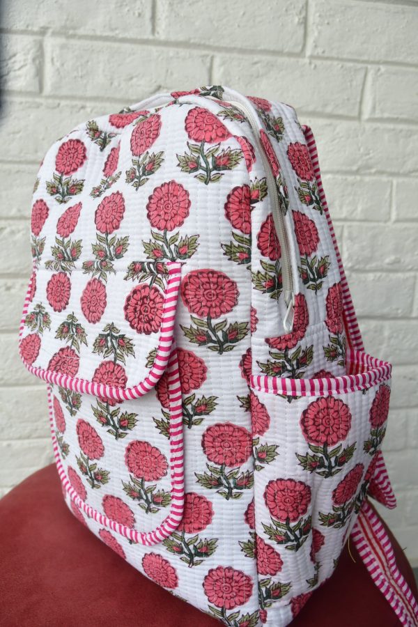 Pink Floral Buti Backpack Cheap