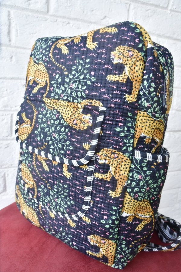 Black Leopard Print Backpack Online