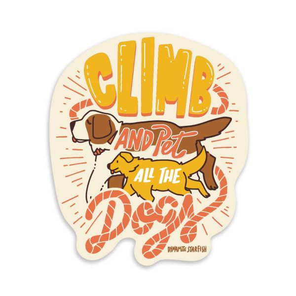 Climb and Pet Dogs — Rock Climbing Sticker Hot on Sale