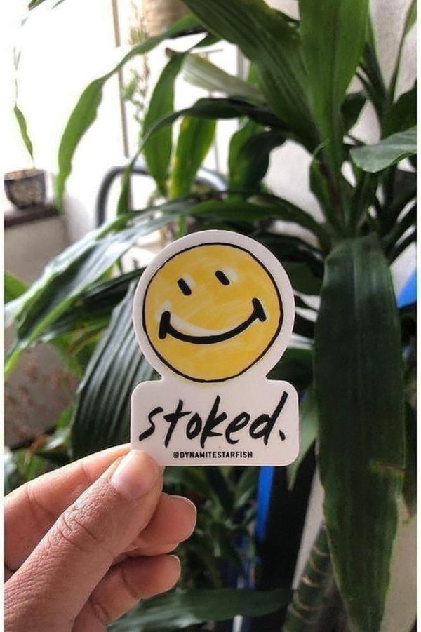 Stoked — 2  x 2.75  Sticker For Discount