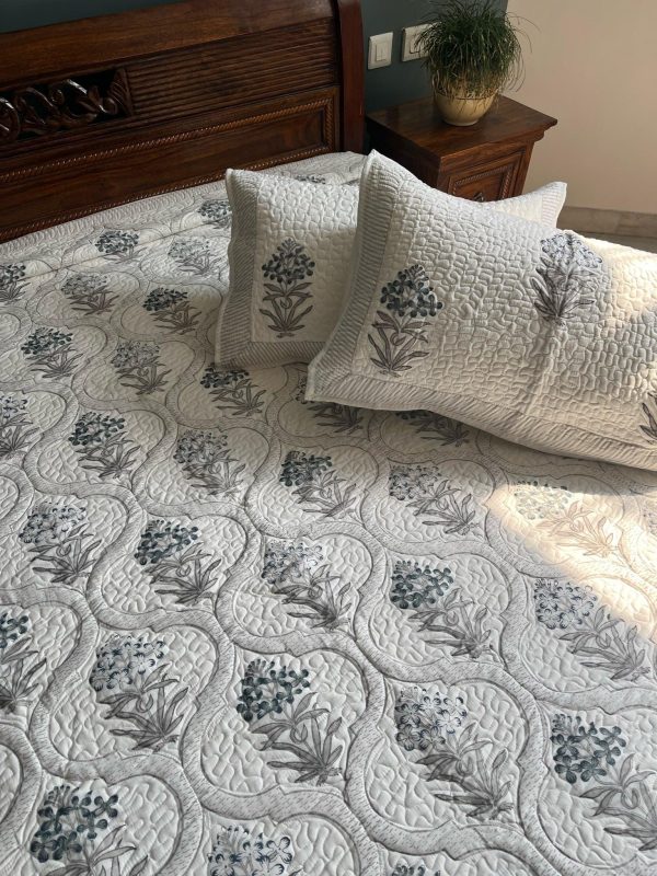 Blue Heaven Quilted Bedcover For Cheap