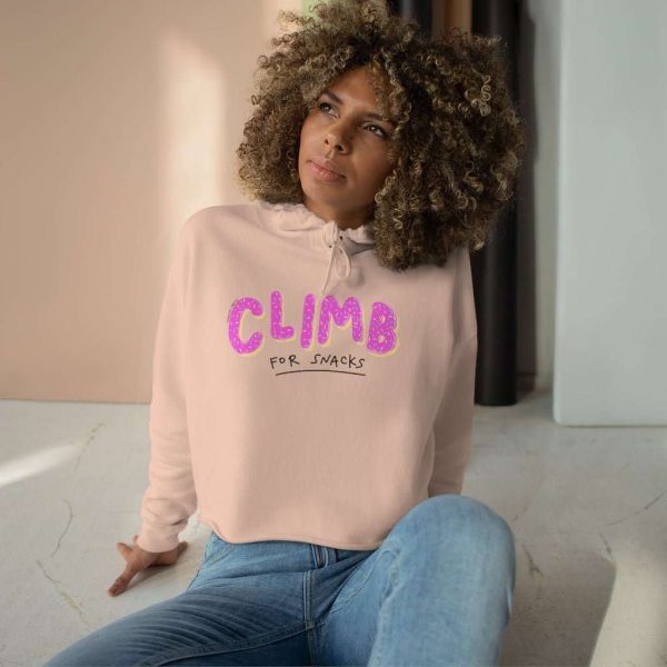 Climb for Snacks — Women’s Crop Hooded Sweatshirt Discount