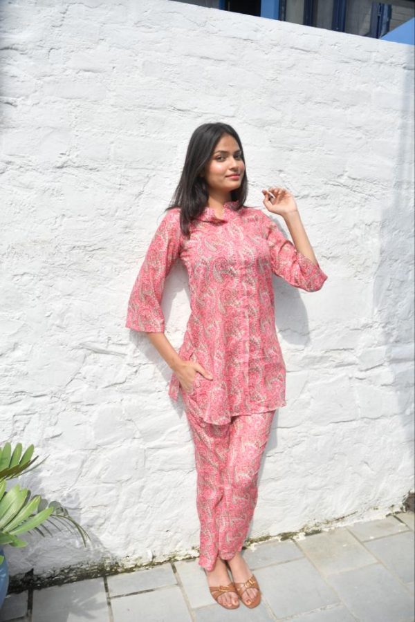 Pink Paisley Co-Ord Set, Premium Comfort : Jaipur Chic Sale