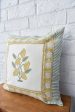 Pretty Yellow Hand Block Cushion: Sunshine for Your Sofa (India) Cheap