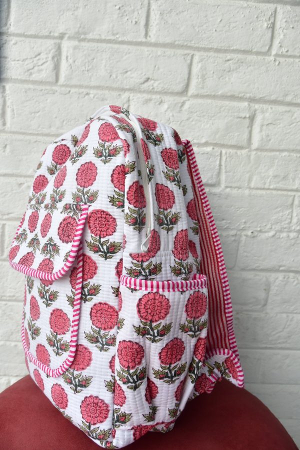 Pink Floral Buti Backpack Cheap