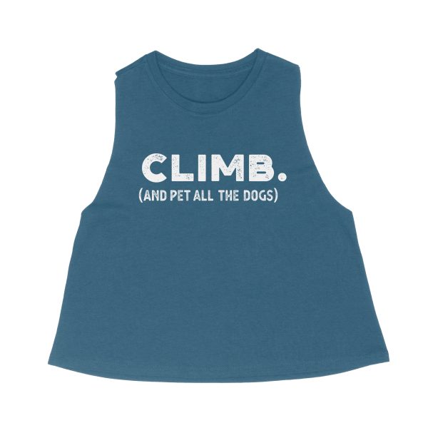 Climb and Pet All the Dogs — Women s Racerback Crop Tank Top Cheap