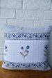 Blue floral stripe waffle cotton  handblock cushion cover Hot on Sale