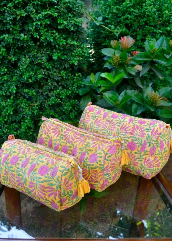 Yellow Pink Utility Bag :Stylish, trendy and comes with set of three Supply