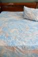 Pink Blue Marble Bedsheet:  Hand Block Print, Jaipur, Premium Cotton For Discount