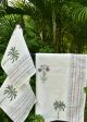 Tropical Oasis: Palm & Flower Hand Block Bath & Hand Towel Set Online Hot Sale