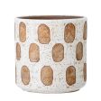 Avo Deco White Terracotta Check Pot by Bloomingville Sale