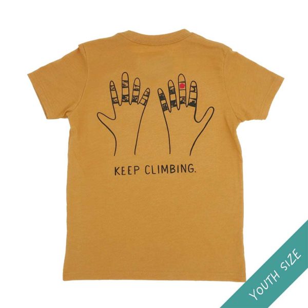 Keep Climbing Taped Hands — Youth Kid s Rock Climbing T-Shirt Hot on Sale