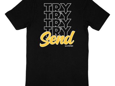 Try and Send — Men s Unisex Rock Climbing T-Shirt Online Hot Sale