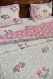 Pink Lotus Handblock Bedding Set Online now