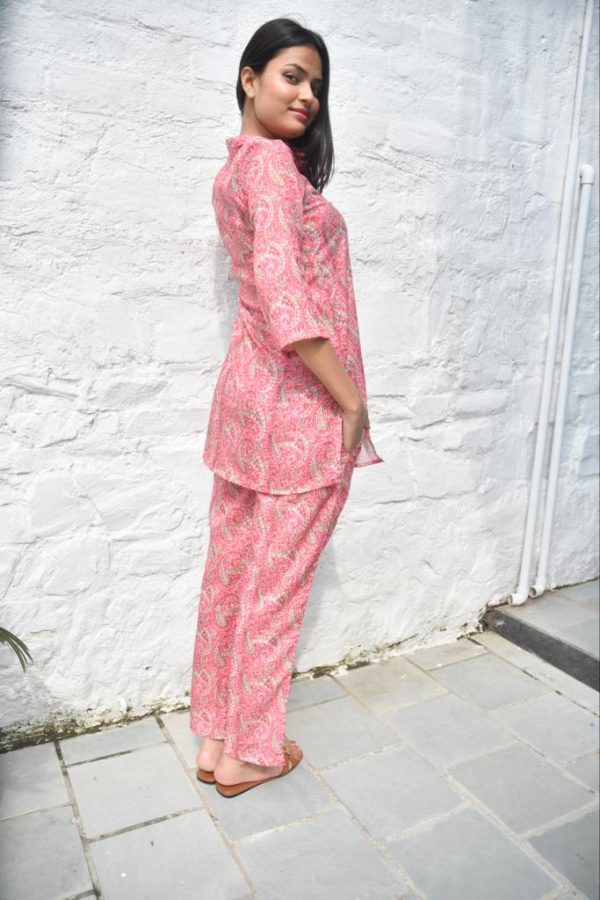 Pink Paisley Co-Ord Set, Premium Comfort : Jaipur Chic Sale