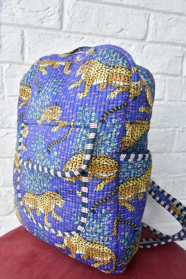 Violet Leopard Print Backpack Fashion