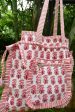 Red and White Potli Tote Bag Online Sale