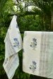 Luxurious Blue Lily Bath & Hand Towel Set: Hand Block Printed (India) For Discount