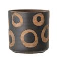 Avo Deco Black Terracotta Circle Pot by Bloomingville Supply