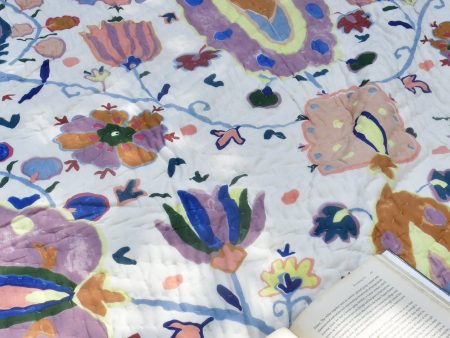 Drama Queen Hand Painted Mul Mul Quilt Online Hot Sale