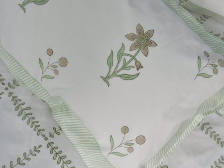 Green Jaal Hand Block Cotton Bedsheet - Premium Jaipur Bedsheet For Discount