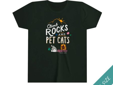 Climb Rocks and Pet Cats — Youth Kids  Rock Climbing T-Shirt Online Sale