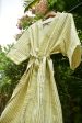 Lemon Yellow Stripe HandBlock Waffle Cotton Bathrobe | Luxurious Comfort Hot on Sale