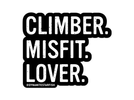 Climber, Misfit, Lover — 3  Rock Climbing Sticker Online