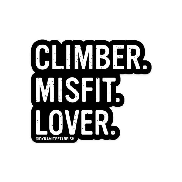 Climber, Misfit, Lover — 3  Rock Climbing Sticker Online