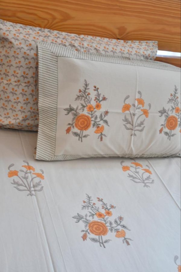 Gul Kesari Bedsheet Beige Collection Sale