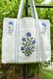 Blue Floral Bouquet Tote Bag Online Hot Sale