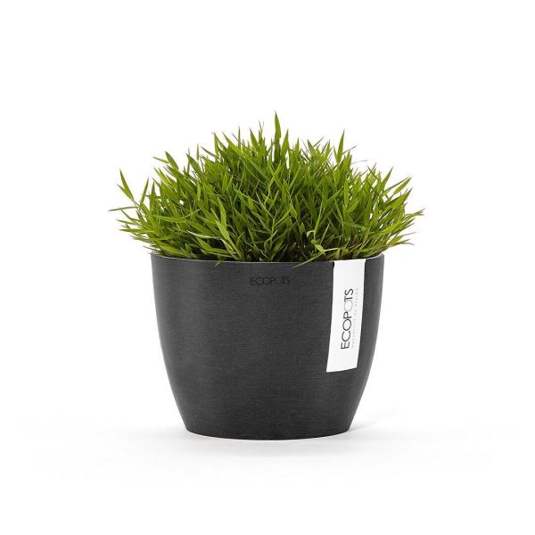 Ecopots Stockholm Recycled Plastic Pot Black Fashion