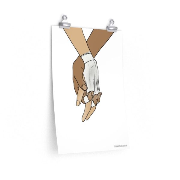 Climbers Holding Hands — Rock Climbing Art Poster For Sale