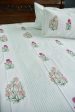 Peach and Pink Floral premium HandBlock Bedsheet Online