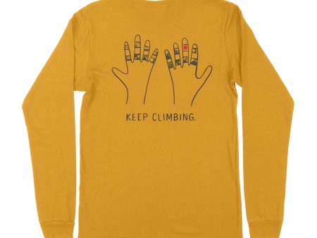 Keep Climbing Taped Hands — Unisex Rock Climbing Long Sleeve T-Shirt Online now